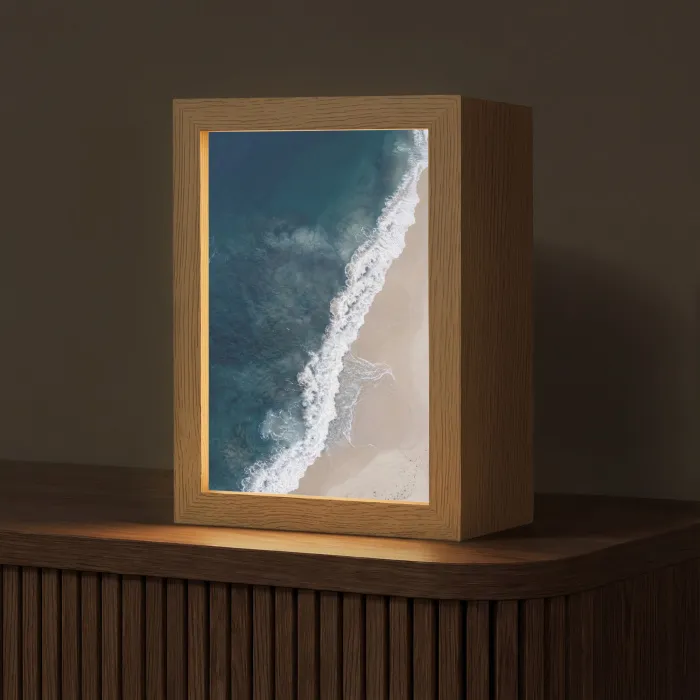 Strand - Zee - Golven Light Box met kabel (Tafellamp) klein -z3d_website