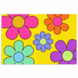 Bloemen - Illustratie - Kleurrijk poster papier klein -3d
