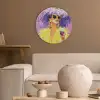 Zonnebril - Vrouw - Jas - Veren Akoestische PET Vilt - Rond klein -sfeer1