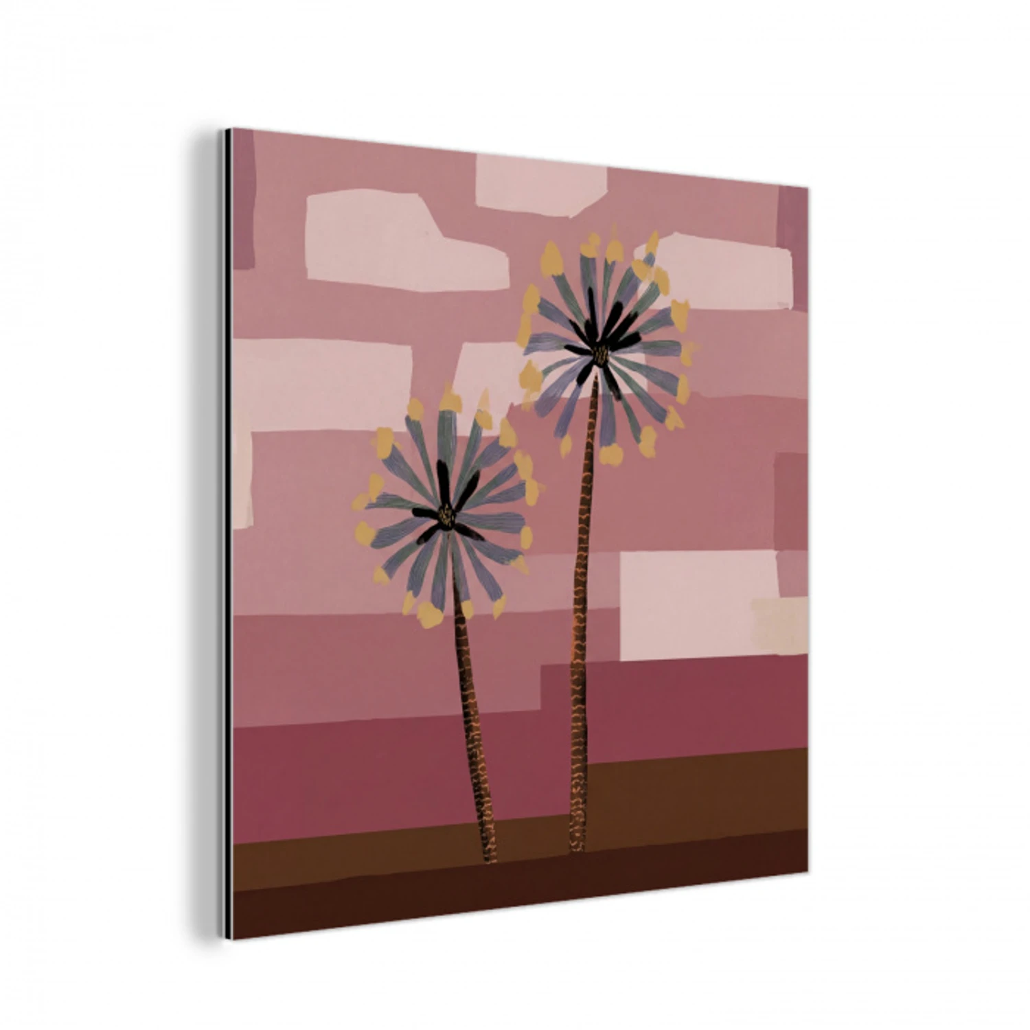 Illustratie - Bloemen - Vlakken - Abstract aluminium wit klein -3d