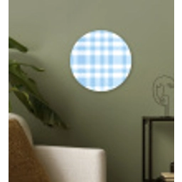 Ruit - Patroon - Blauw Wandcirkel kunststof plaat 5mm dik klein 188 -sfeer3