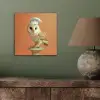 Kerkuil - Koksmuts - Oranje - Vogel aluminium wit klein -sfeer2