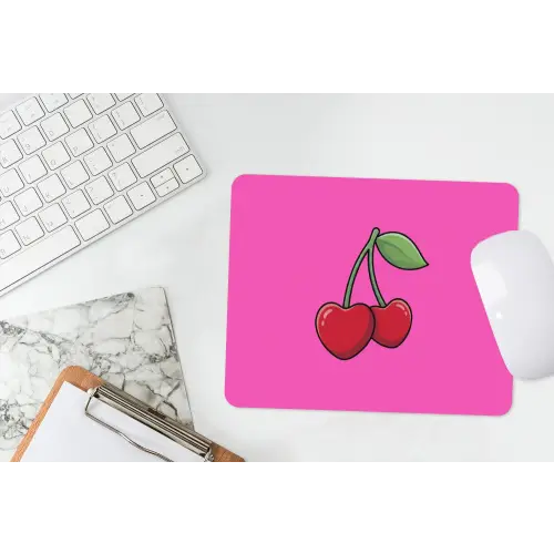 Kers - Roze - Fruit muismat rubber klein -witbureau