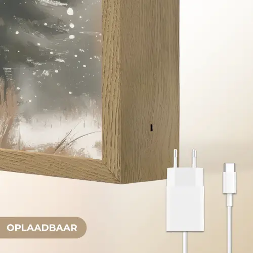 Winter - Bos - Rendier - Donker Light Box met batterij (Wandlamp) middel -USP_websiteoplaadbaarNL