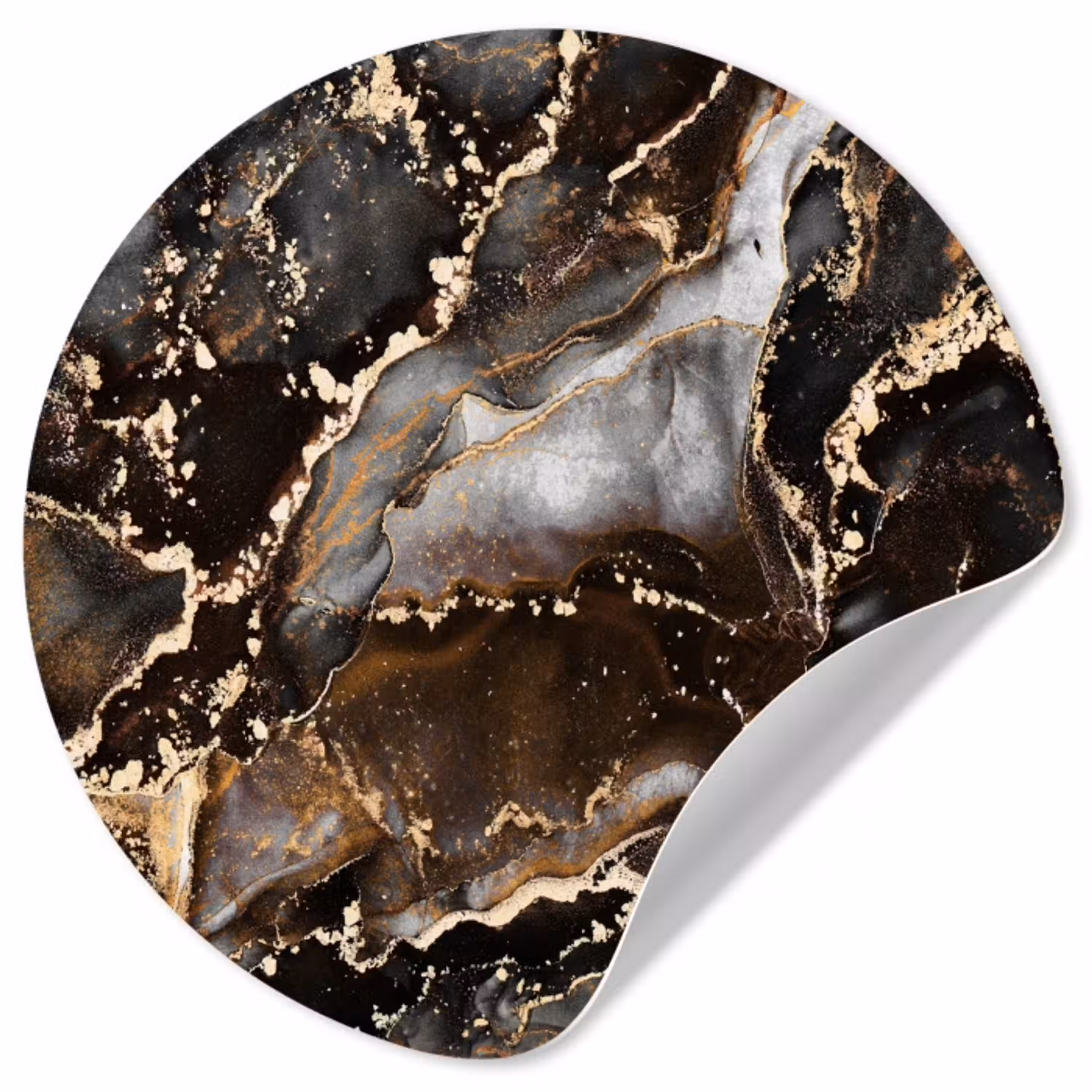 Marmer - Goud - Glitter - Luxe Wandcirkel behangsticker klein -3d
