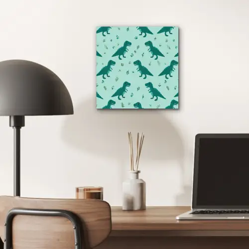 Donkergroen - Dinosaurussen - Afdrukken - Bladeren aluminium wit klein -sfeer5