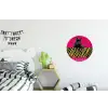 Kat - Baas - Roze - Tijgerprint Wandcirkel aluminium klein -kinderkamer