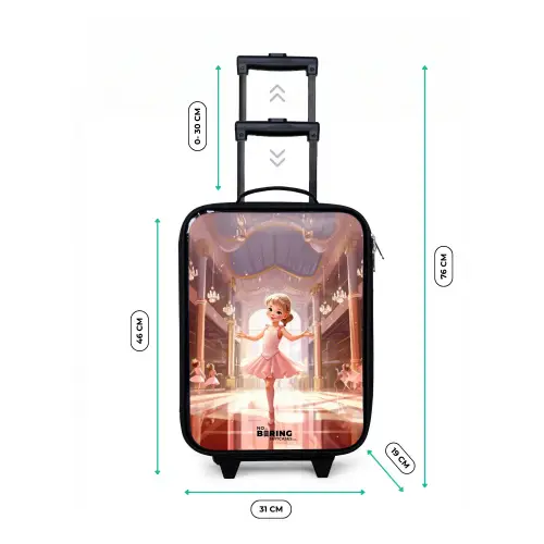 Ballerina in een paleiszaal Kinderkoffer - Zwart klein -productfoto_formaten