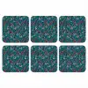 Golven - Retro - Blauw - Patroon onderzetter kurk middel 366 -3d