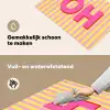 Tekst - Strepen - Roze Inductie beschemer met haakjes klein -ky-schoon-nl