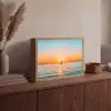 Zee - Zeilboot - Zonsondergang Light Box met batterij (Wandlamp) middel -sfeer2