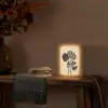Zwart - Bladeren - Strepen - Minimalistisch Light Box met kabel (Tafellamp) klein -sfeer4