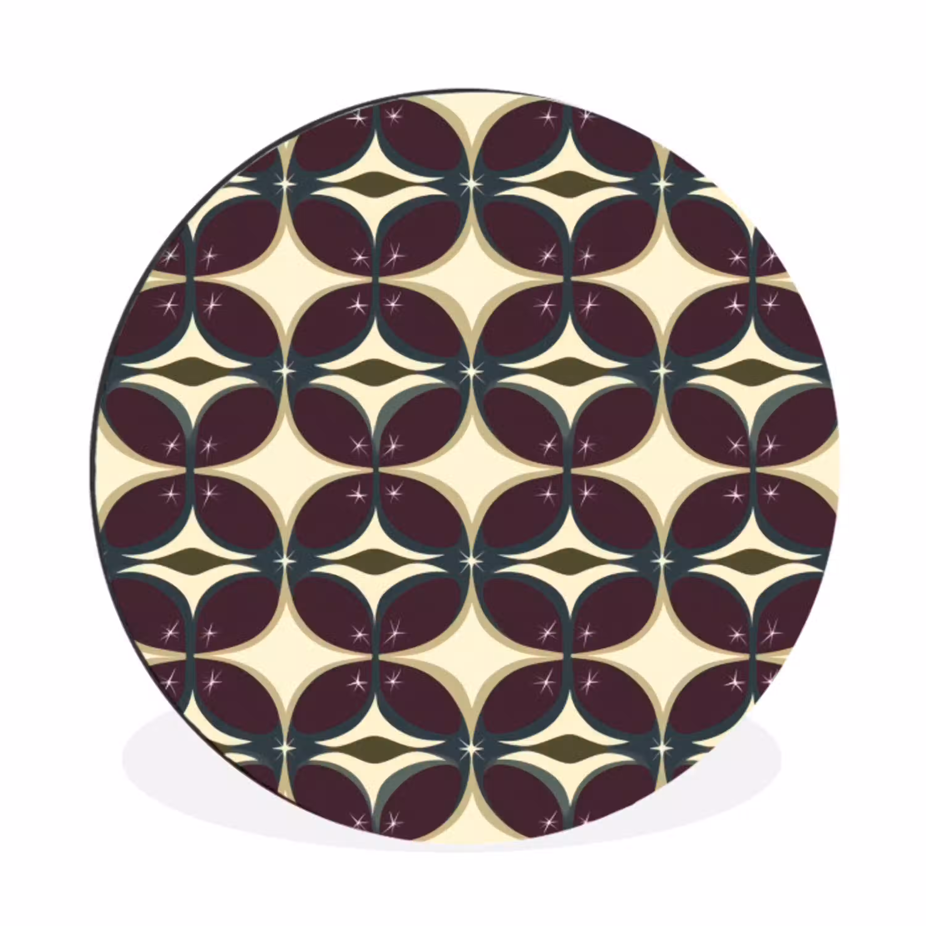 Cirkel - Retro - Kleurrijk Wandcirkel aluminium klein 190 -3d