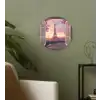 Doorkijk - Parijs - Eiffeltoren - Roze - Kersenbloesem Wandcirkel kunststof plaat 5mm dik klein -sfeer3