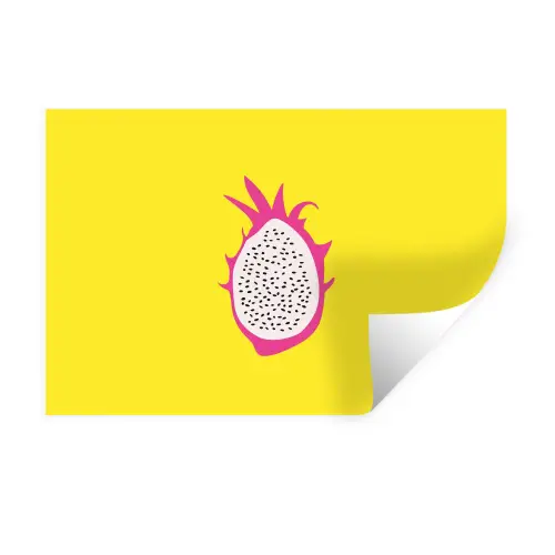 Illustratie - Drakenvrucht - Kleurrijk Muursticker klein -3d