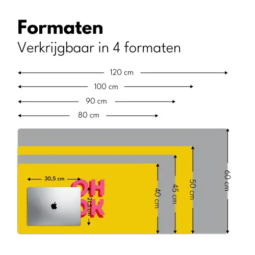 Oh ok - 3D - Geel - Roze Muismat XXL klein -sfeer5