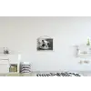 Varken - Schattig - Spaghetti - Zwart wit - Dier textielposter latten blank klein -kinderkamer