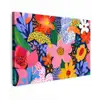 Kleurrijk - Bloemen - Abstract - Stippen canvas 2cm klein -z3d