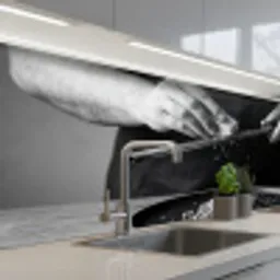 Kaas - Pasta - Rasp keuken achterwand 2 middel -3d_schuin
