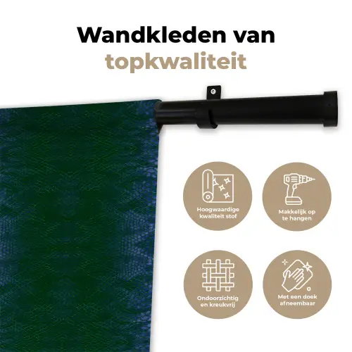 Slang - Boa - Blauw - Groen Wandkleed katoen klein 269 -sfeer2