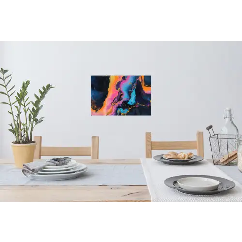 Modern - Marmer - Oranje Muursticker klein -eettafel