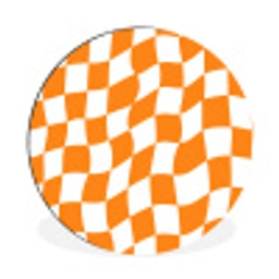 Golvend - Patroon - Oranje Wandcirkel aluminium klein 190 -3d
