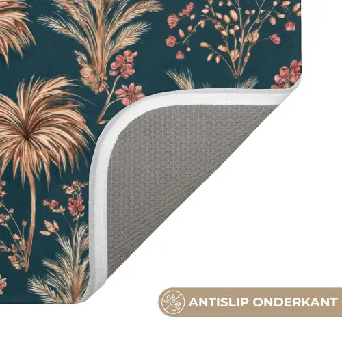 Botanisch - Patroon - Blauw WCmat klein 1009 -USP_AntislipNL