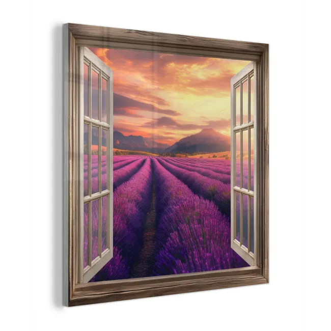 Doorkijk - Lavendel - Landschap - Bloemen - Paars plexiglas 5mm klein -z3d