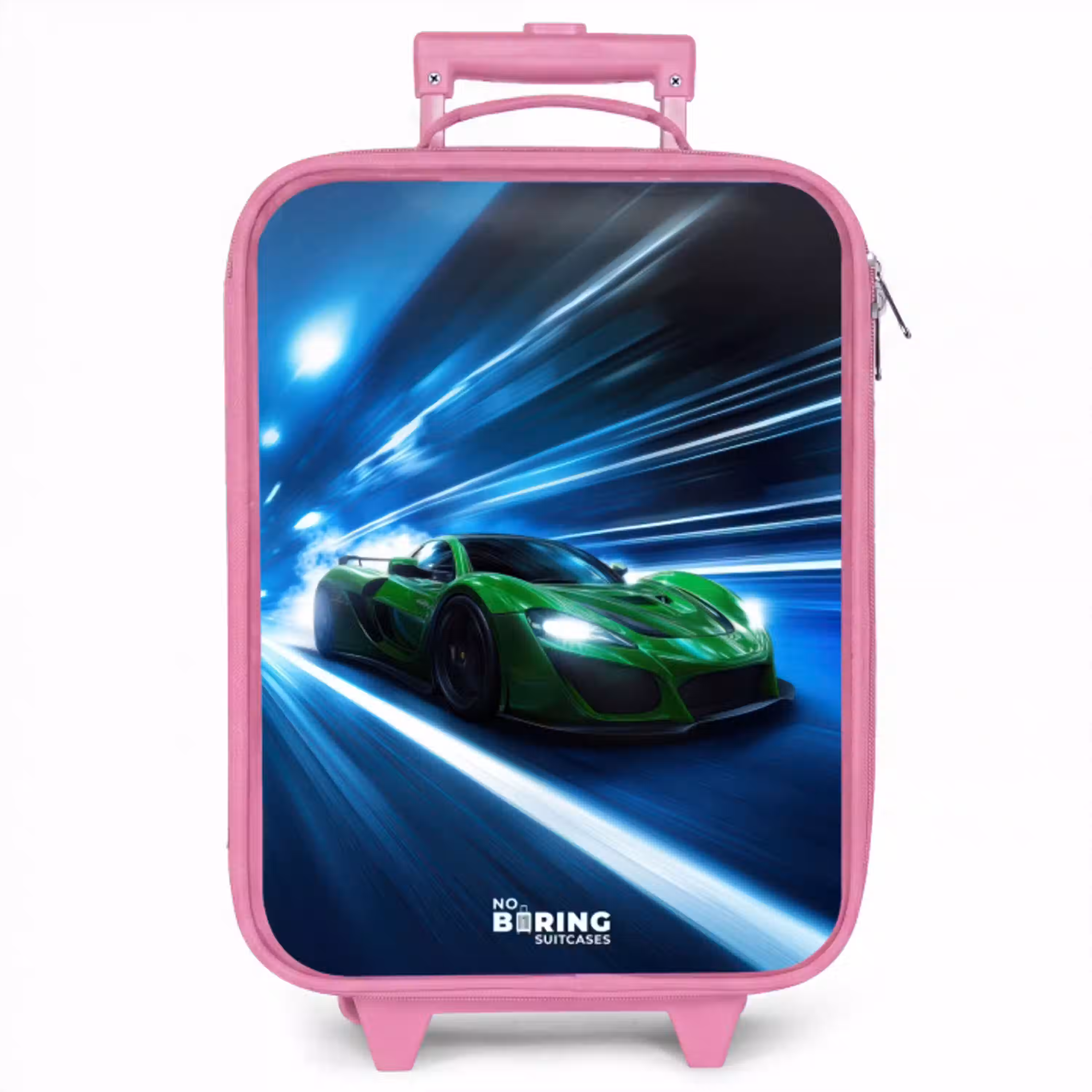 Groene supercar flitst door neonlicht Kinderkoffer - Roze klein -zzz_website3d