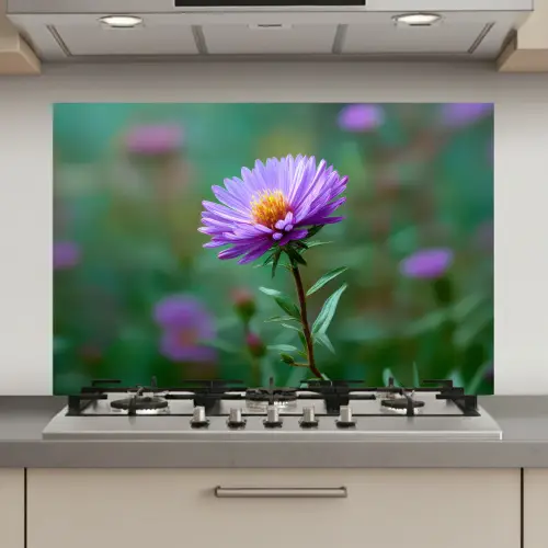 Aster - Paars - Bloem - Blaadjes keuken achterwand spatscherm klein -3d_website