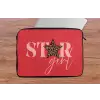 Star girl - Rood - Panter - Ster laptophoes neopreen klein -tafel