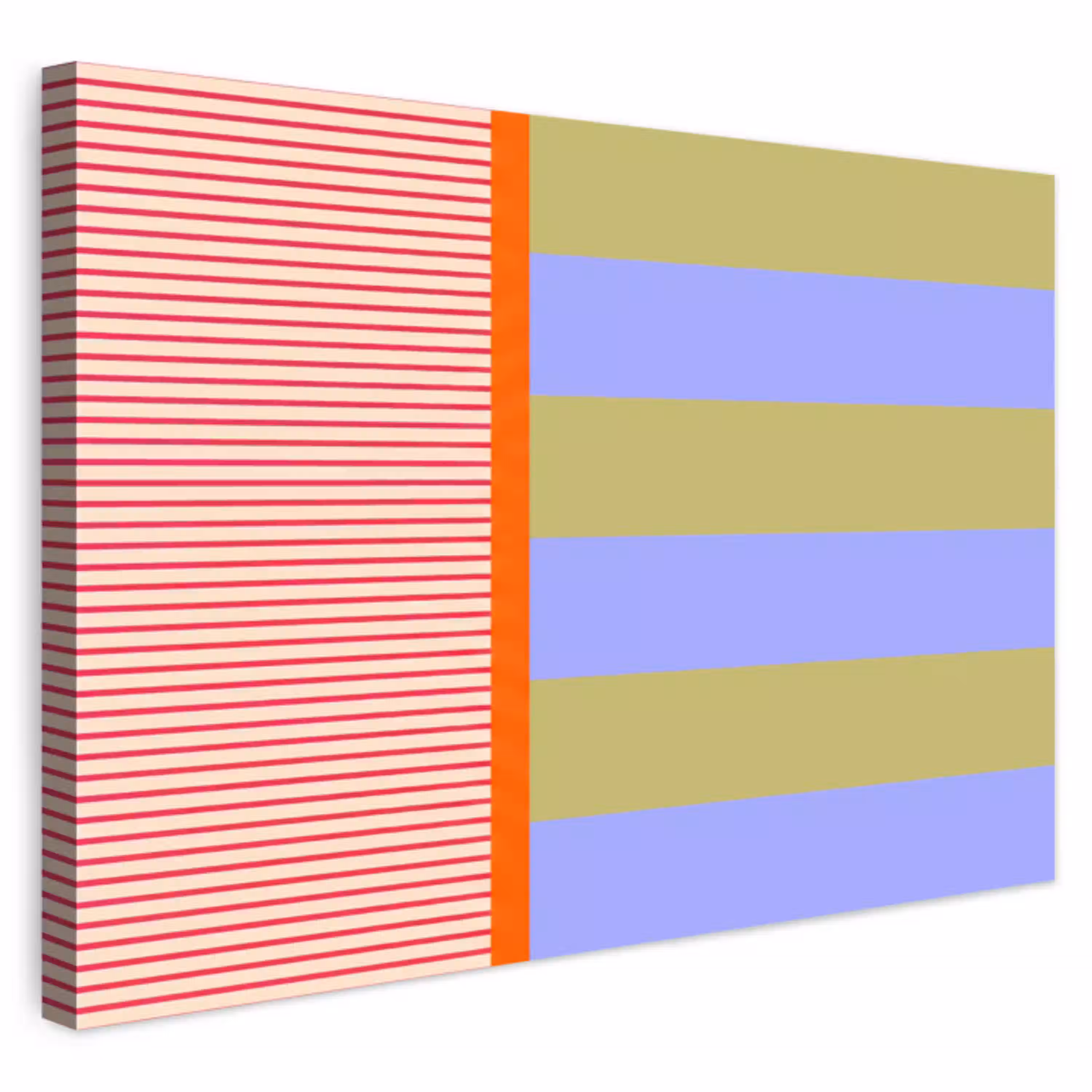 Abstract - Geometrie - Strepen - Blokken - Rood Tuinposter op houten frame 2 cm dik klein -3d