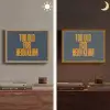 Too old for heidi klum - Geel - Blauw Light Box met batterij (Wandlamp) middel -sfeer3