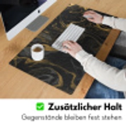 Marmer - Textuur - Grijs - Goud - Marmerlook - Luxe Muismat XXL klein -ysfeer3_duits