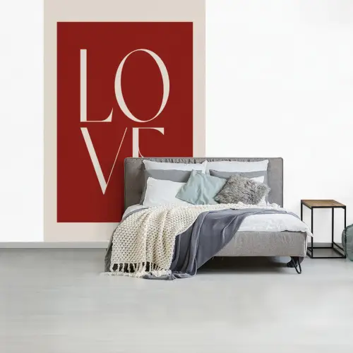 Love - Rood - Minimalistisch fotobehang vinyl groot -slaapkamer