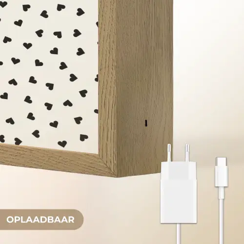 Valentijn - Liefde - Zwart - Wit Light Box met batterij (Wandlamp) middel 907 -USP_websiteoplaadbaarNL