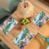 Kleurrijk - Huizen - Heuvels - Roze Placemat vinyl groot -zzsfeer5_Kitchenyeah-website