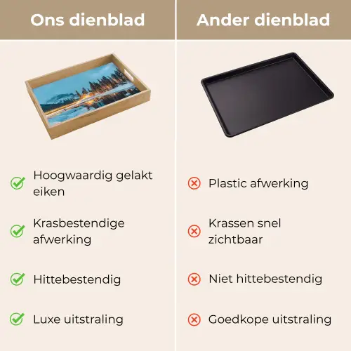 Winterlandschap - Natuur - Huis - Bergen - Sneeuw Dienblad Rechthoek middel -USP_VergelijkingNL