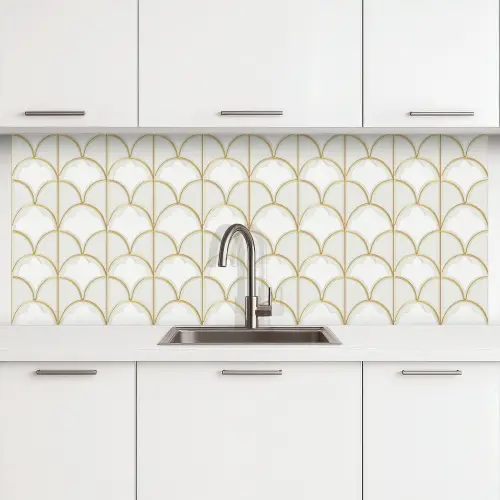 Mozaïek - Bogen - Goud keuken achterwand 2 middel 871 -3d