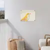 Vogel - Minimalistisch - Geel tuinposter los doek klein -sfeer8