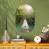 Jungle - Water - Brug - Natuur - Planten Wandcirkel Ovaal Forex klein -sfeer2