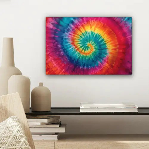 Regenboogkleuren - Tie dye - canvas 2cm klein -sfeer6