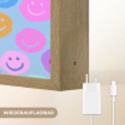 Smileys - Kleurrijk - Grappig Light Box met batterij (Wandlamp kind) middel -USP_websiteoplaadbaarDE