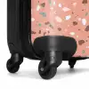 Terrazzo patroon veelkleurig roze NBS - Handbagage koffer - Volwassenen Unisex middel -wiel