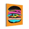 Hamburger - Kleurrijk - Speels aluminium wit klein -3d