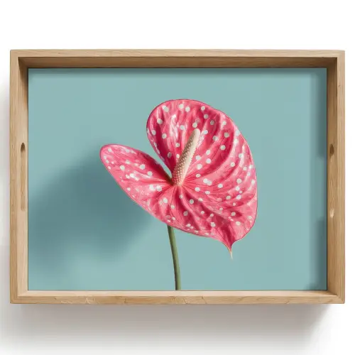 Blad - Anthurium - Stippen - Roze Dienblad Rechthoek middel -z3d_shopping