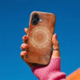 Abstract - Lijnen - Zonnestralen - Roodbruin Toughcase MagSafe Apple iPhone 17 klein -Sfeer1V