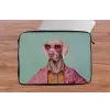 Hond - Overhemd - Bloemen - Bril laptophoes neopreen klein -tafel