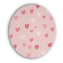 Hartjes - Patroon - Roze - Eenvoudig Akoestische PET Vilt - Rond klein -3d