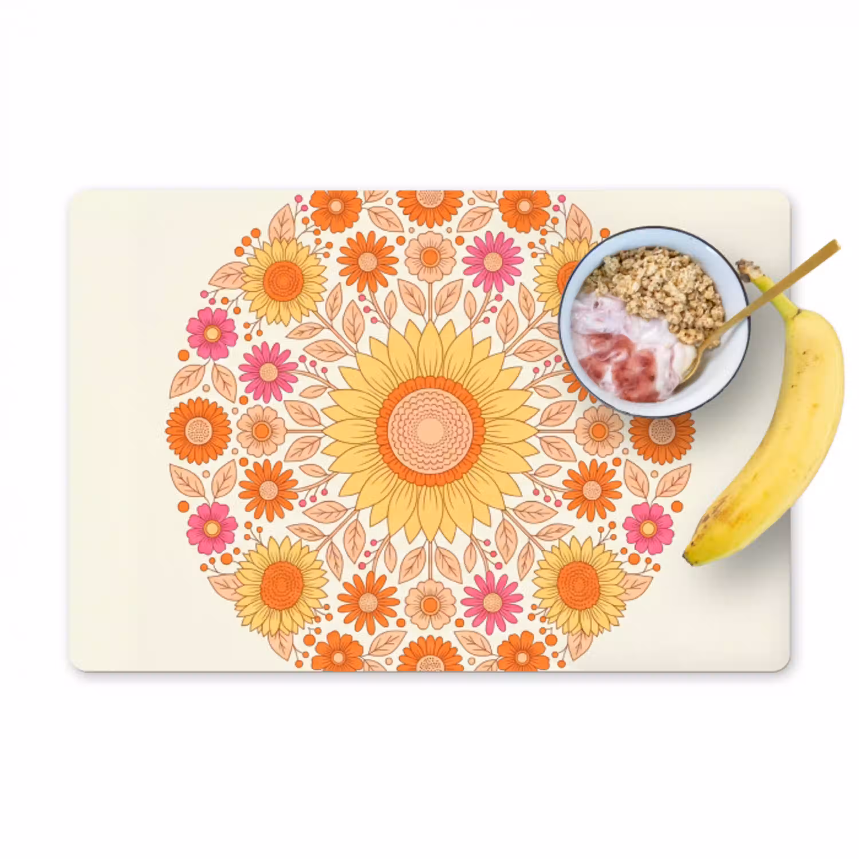 Bloemen - Mandala - Patroon - Kleurrijk Placemat vinyl groot -zzzproduct_Kitchenyeah-website